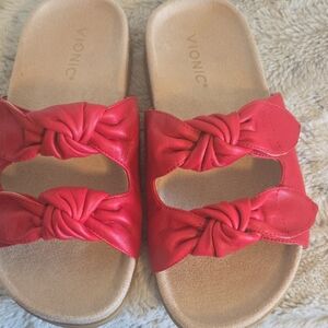 Vionic Women's Vibrant Red Knotted Sandals